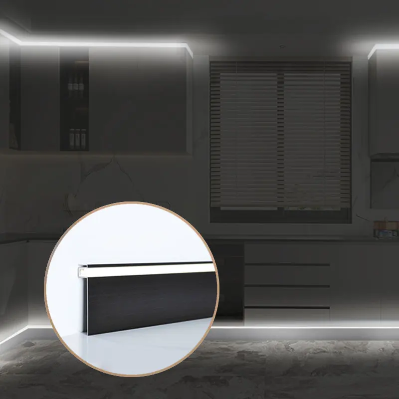 DAMING led light flooring accessories stainless steel profile skirting board