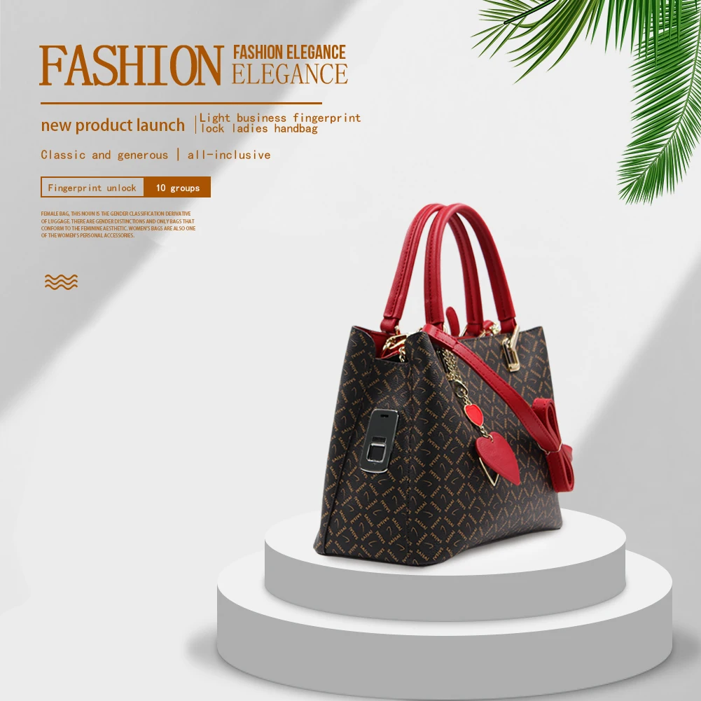 Big Capacity Adjustable Strap Shoulder  Handle Bag Business Office Lady Leather Handbags Flower Vase Females Handbag