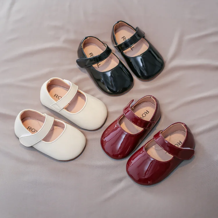 Оптовая продажа с фабрики, красивая детская обувь для девочек, мягкая подошва, Т-образные туфли, детская кожаная обувь