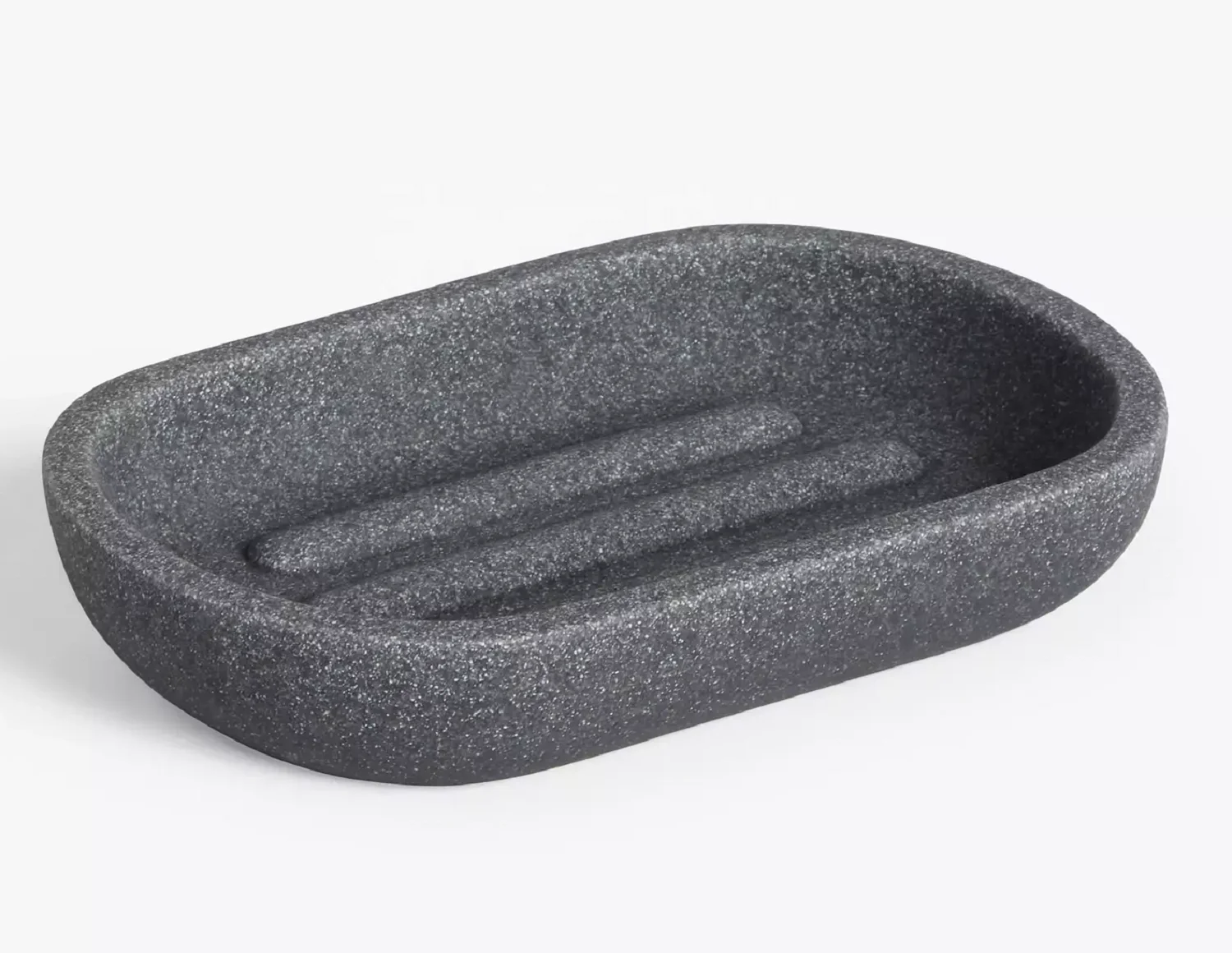 Wholesale Modern Resin Bathroom Accessories Set Sandstone Collection in Grey for Home Soap Usage Made of Polyresin Material