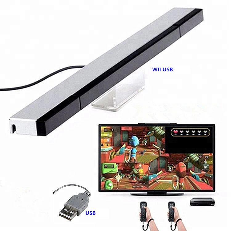 For Wii Sensor Bar Wired Receivers IR Signal Ray USB Plug Replacement for Nitendo Remote High Quality