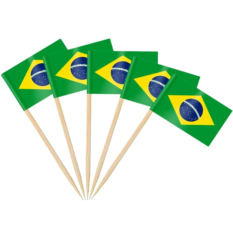 Decorative Soccer Fans Brazilian Flag Toothpick