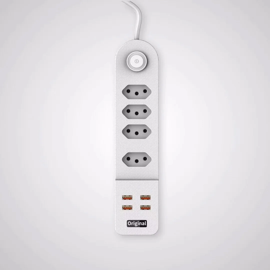 Brazil Sockets Extension Socket Brazil PC fire retardant and Fireproof Material Power Strip with USB 4 - core Copper