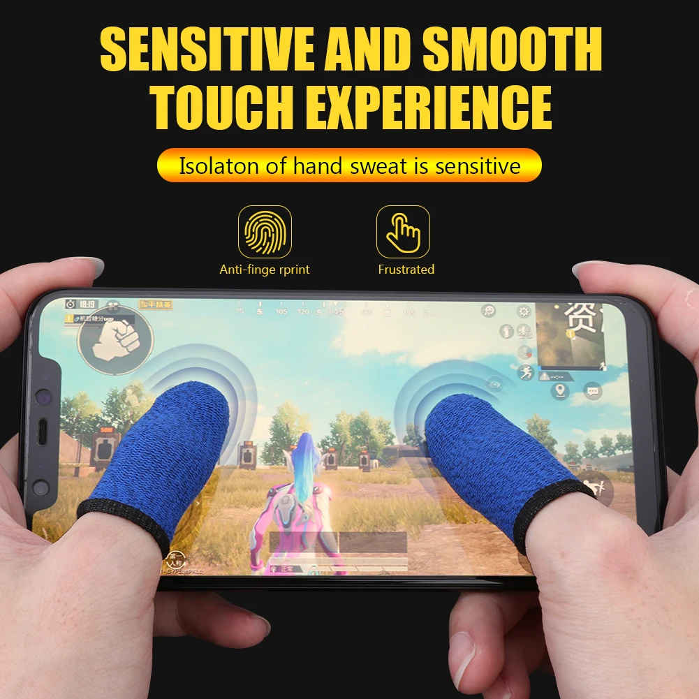 10pcs 18-Pin Sweat Proof Finger Covers for PUBG Touch Screen Thumb Sleeves Gaming Finger Thumb Sleeve Gloves Finger Stickers