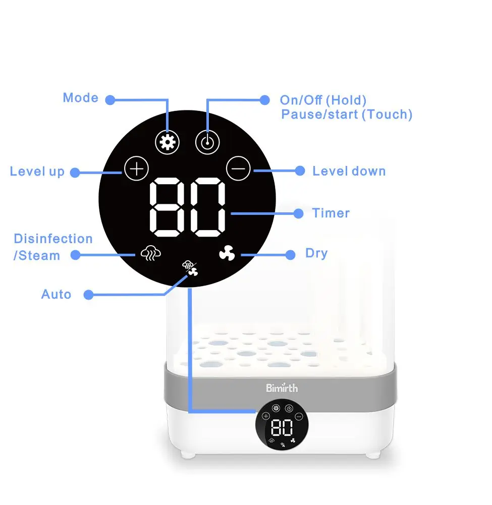 bottle sterilizer dryer baby safe material UK plug 220V electric bimirth sterilizer and dryer for baby