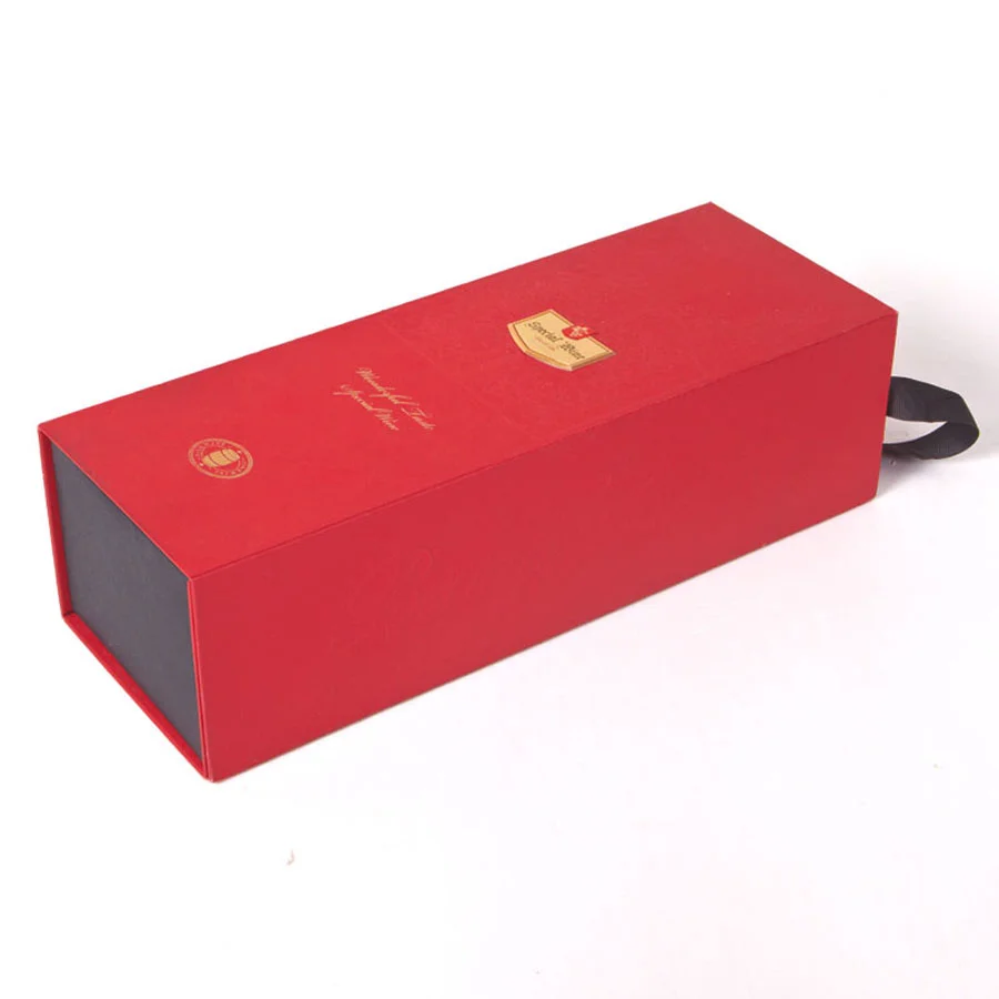 Recycle Custom Cardboard Gift Packaging Folding Box For Wine With EVA Foam