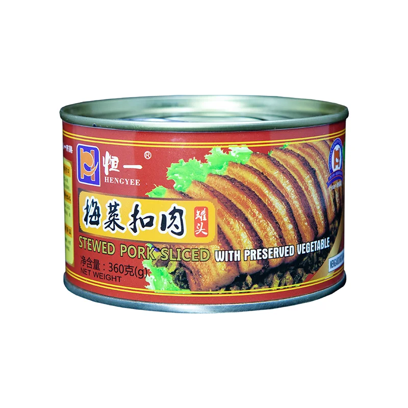 convent food ready to eat pork food canned stewed pork sliced with preserved vegetable 360g