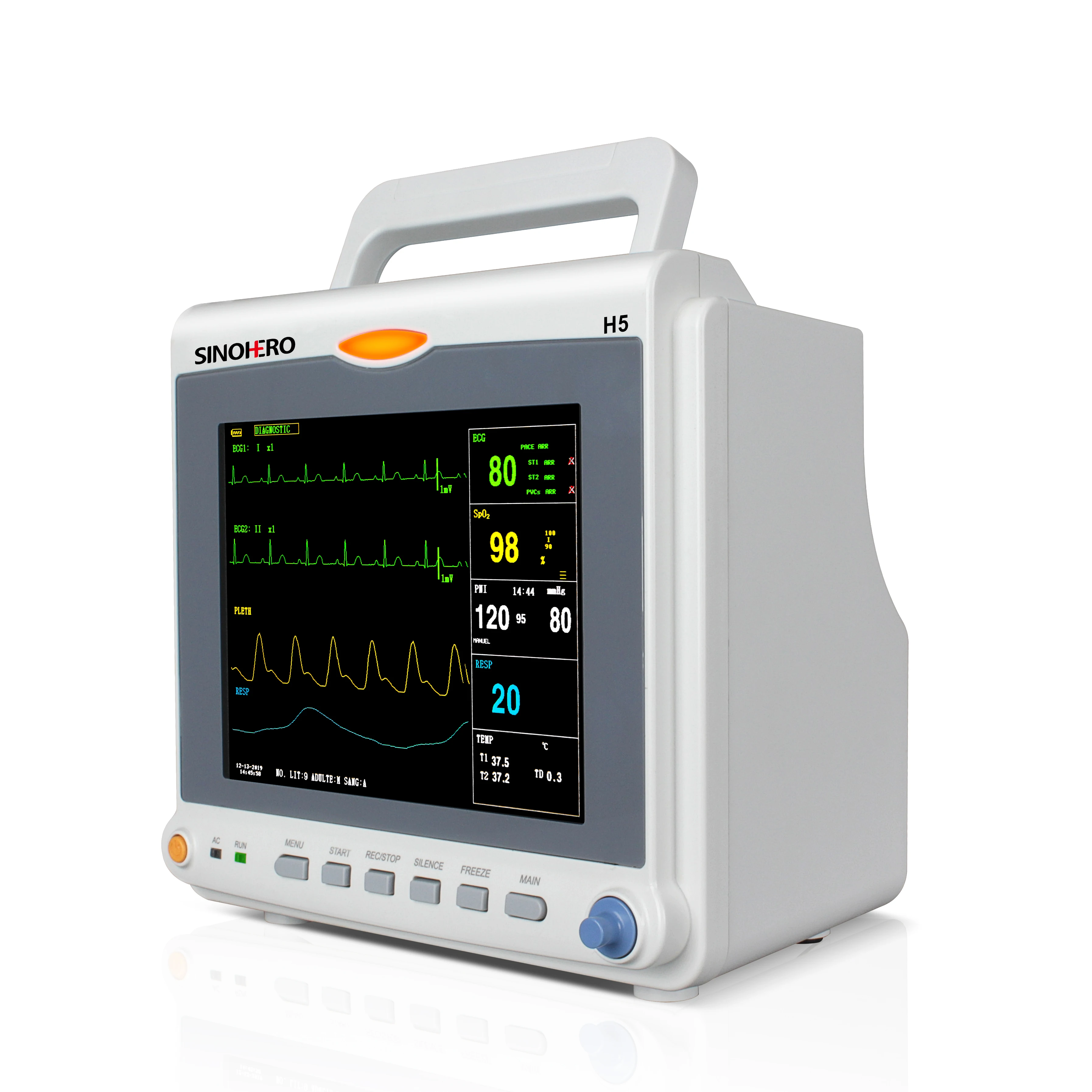 SINOHERO H5 Medical cardiac monitor patient monitor multi-parameter monitor price with 8inch HD screen