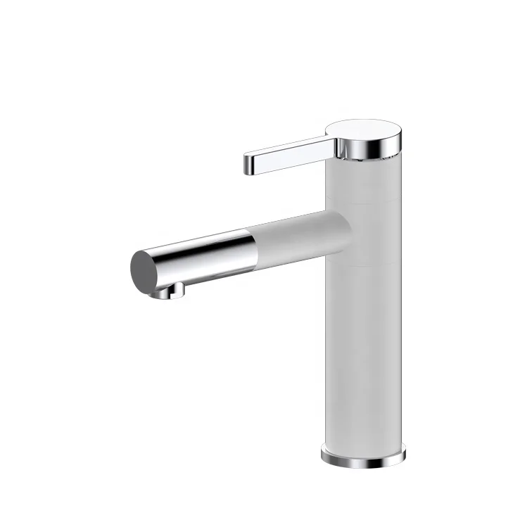 Chrome and white decoration Basin Faucet mixer taps with 360 degree rotation basin tap