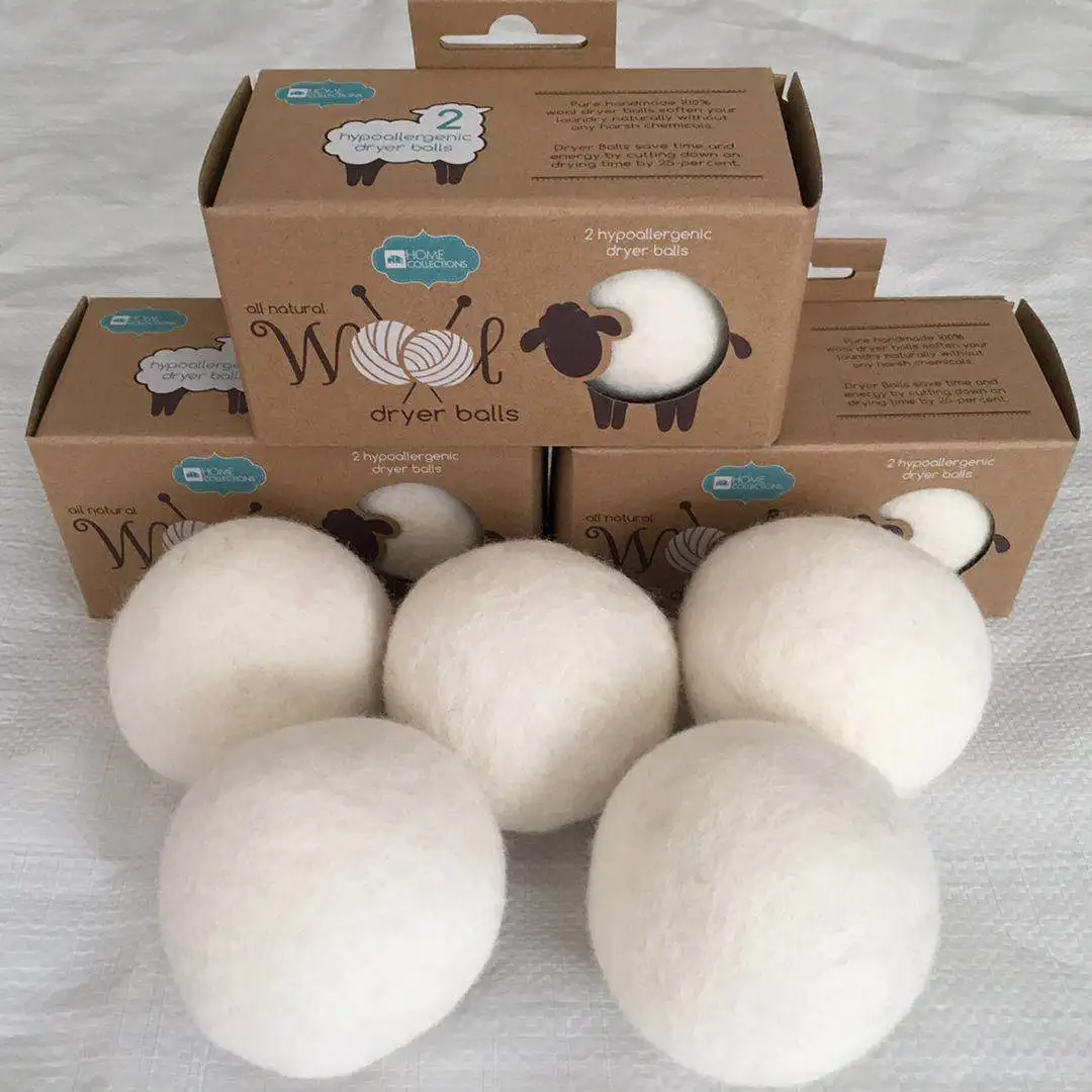 100% Pure Organic Non-Toxic Wool Reusable wool bra laundry balls wash 100% pure wool dryer balls black