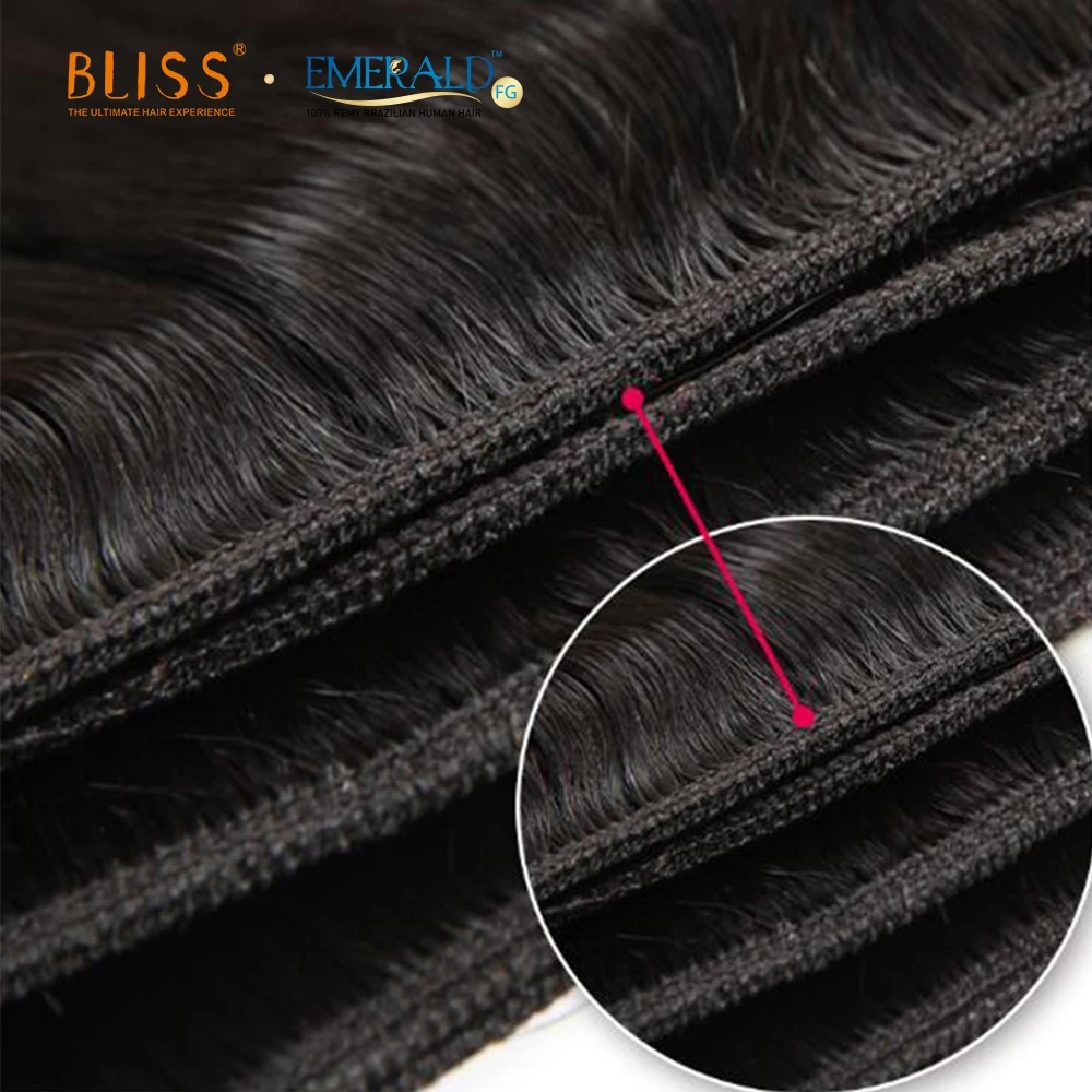 Bliss Emerald 100%  Human Hair Bundles Body Wave Meche Humain Bresilienne En Chine 3 Bundles with Lace Frontal Closure