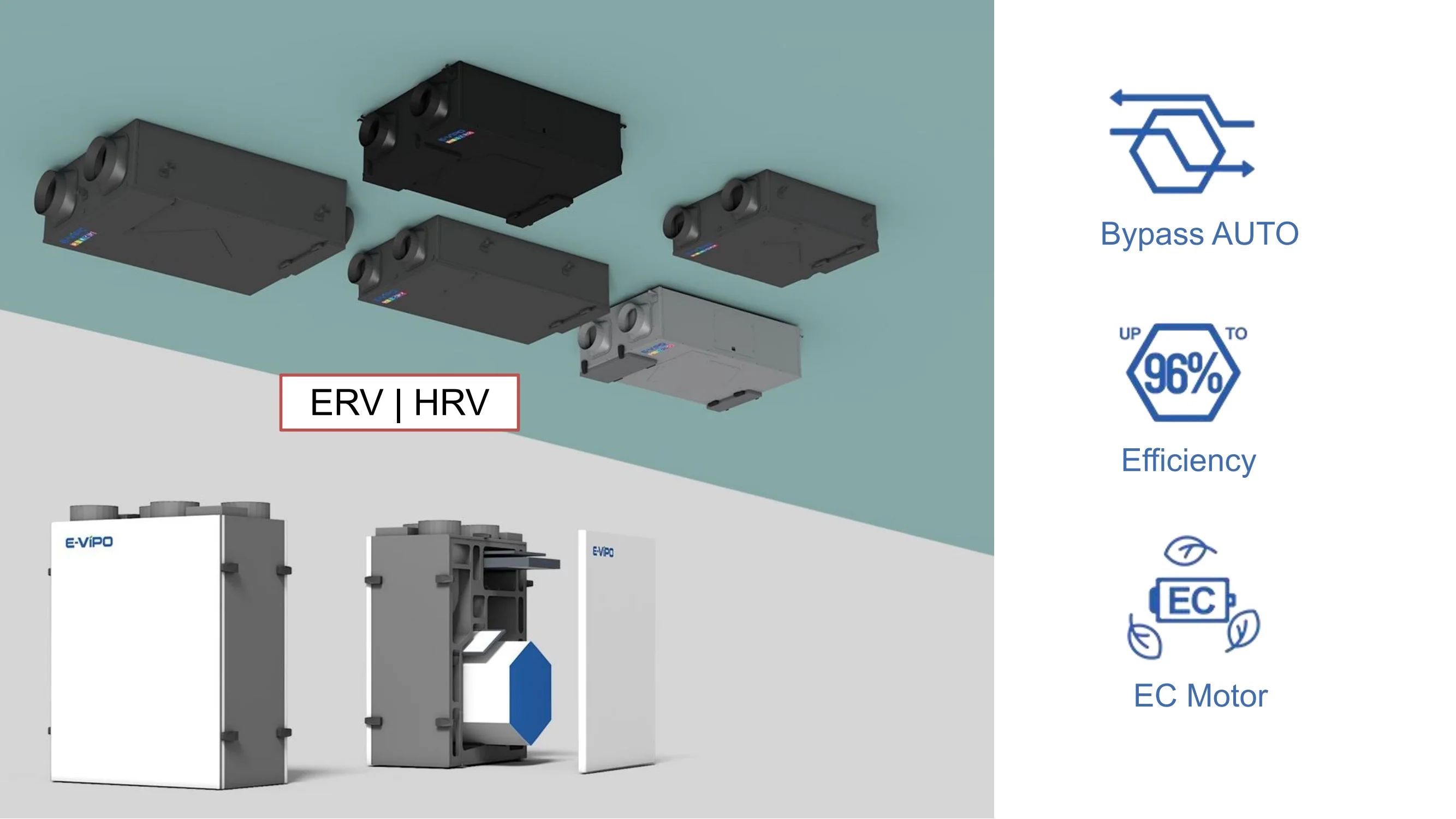 Recuperator Air Heat Recovery Ventilation Unit Fresh Air Fan With HEPA Purifier Ventilation System