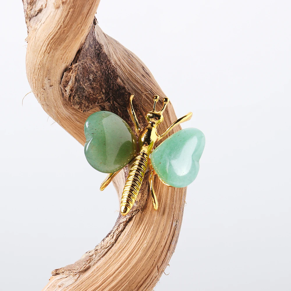 Натуральный кристалл бабочка энергия Аметист Животное украшение розовый кварц орнамент драгоценный камень