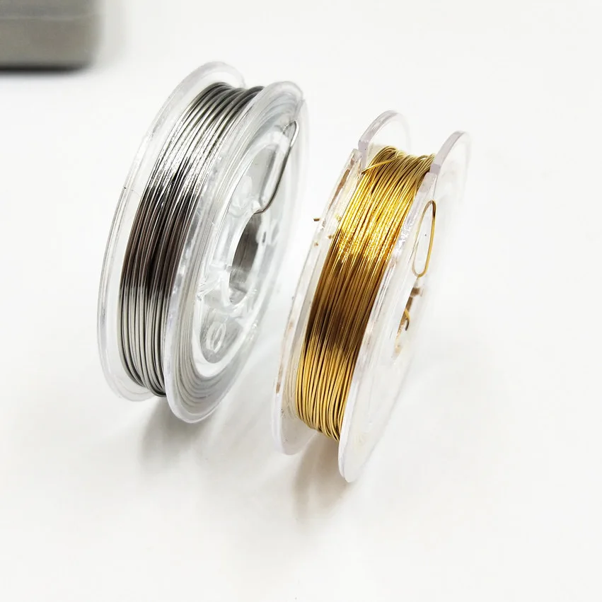 Jewelry making high quality soft stainless steel  wire with pvd gold plating DIY jewelry making 0.25 mm-0.8 mm 10 meters/roll