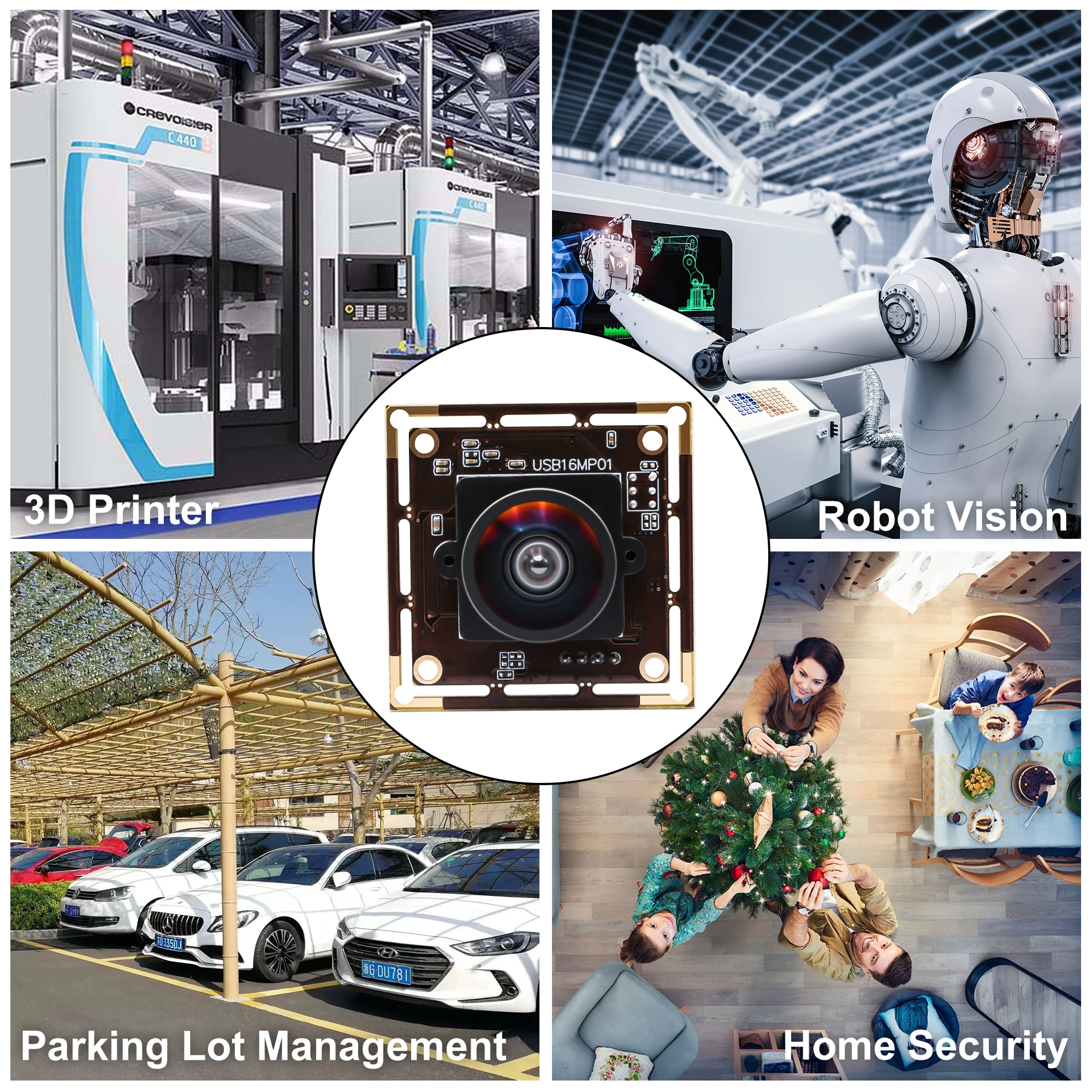 ELP  Wide Angle 120 Degree Low Distortion 16MP IMX298 Mini USB Camera Module For Monitoring 3D Printer,industrial Equipment