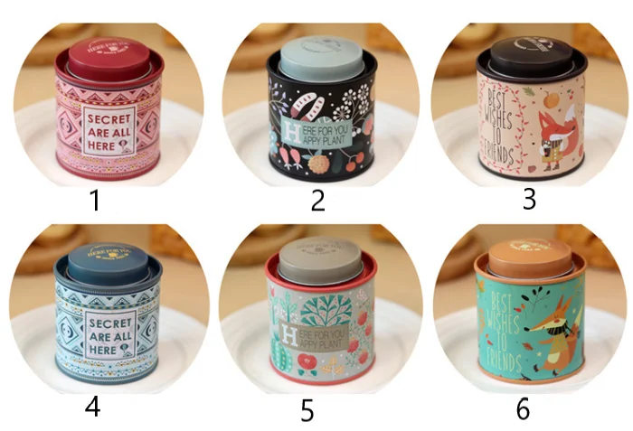 Tin for Loose Tea Metal Tea Canister 40g Round Tin Can with Lid for Tea Double Seal D67*h83mm