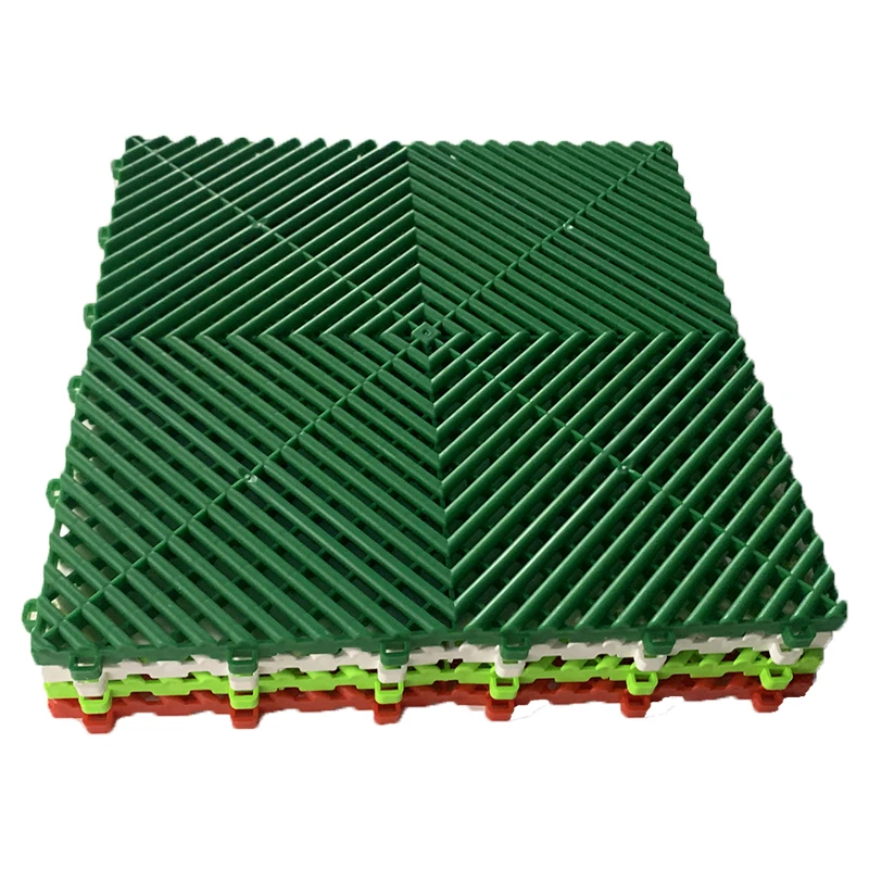 Modular Anti Slip Car Wash Drainage Plastic Pp Pvc Interlocking Garage Floor Tile For Car Parking Carwash Garage Flooring