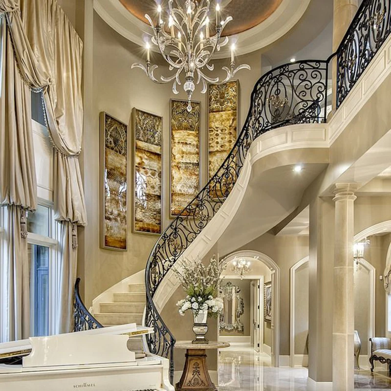 classical artistic wrought iron handrail designs