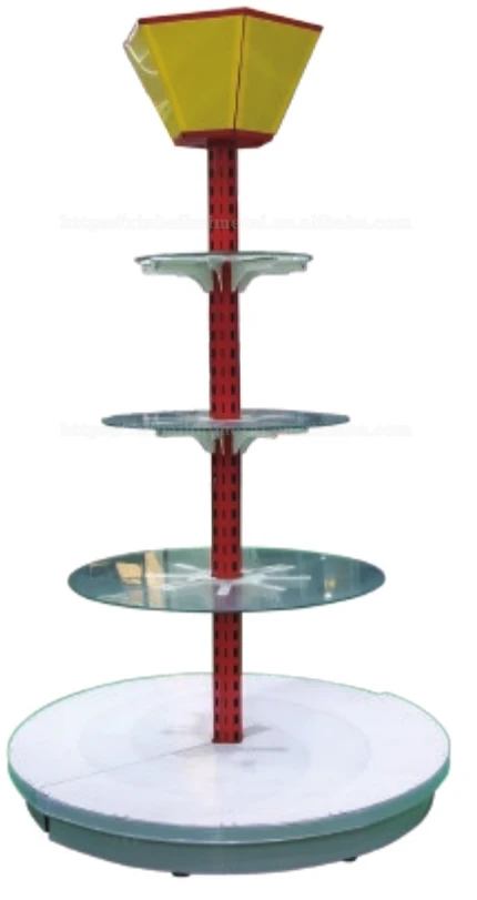 Factory Sale Heavy Duty Round Supermarket Shopping Display Shelf For Store