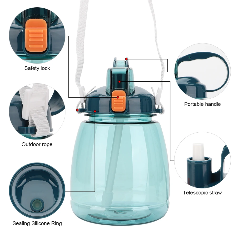 Oval Handle and Custom Logo Wholesale High Quality BPA Free Plastic Water Bottle