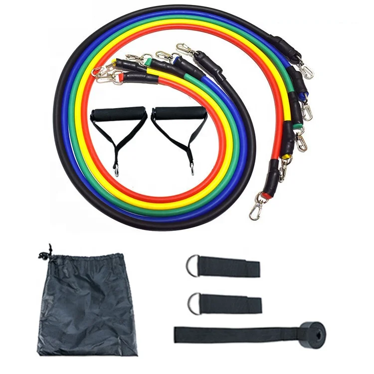 Лидер продаж, фитнесс-тренировки KangLi, 11 шт., 150 фунтов, тяжелая эластичная лента и трубка из термопластичного эластомера и латекса, набор 2021