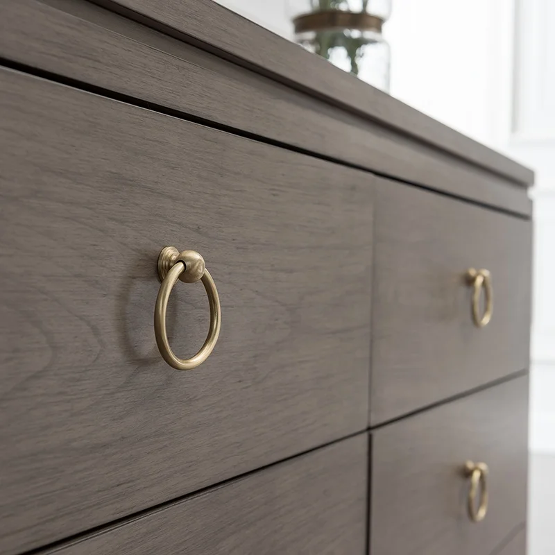 American Light Luxury Into the Foyer Entryway Six-drawer Cabinet Storage Cabinet Wooden Bedroom Against the Wall