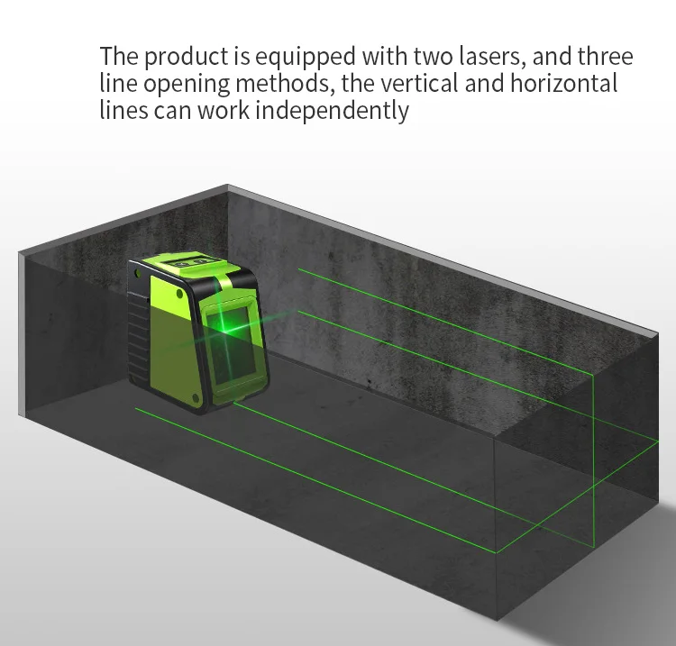 outdoor 3d portable mini laser level meter tool green light cross laser level measurement for construction