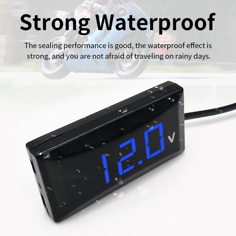 12V для автомобилей мотоциклов вольт измеритель напряжения монитор Панель тестер защита от обратной связи светодиодный дисплей Цифровой вольтметр