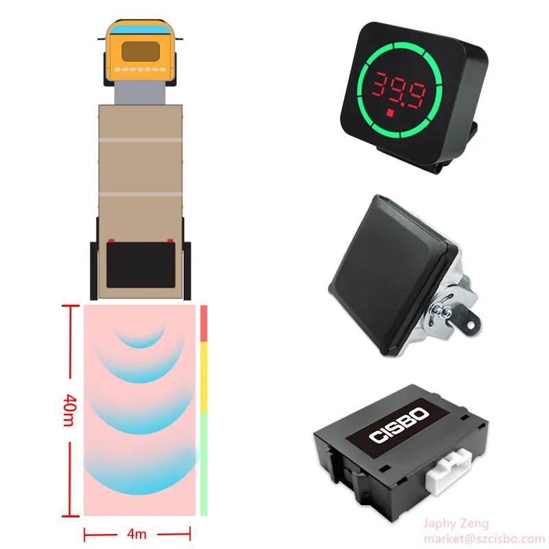 radar obstacle sensor system for truck 40m programmable distance parking sensor