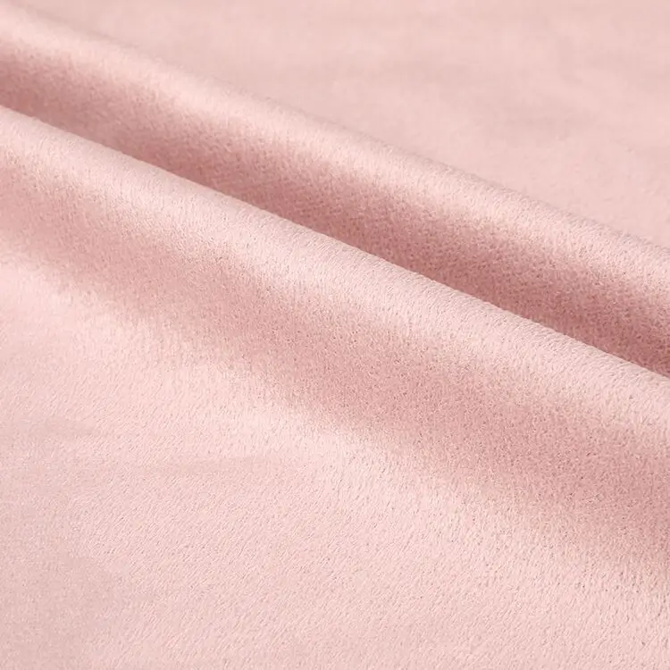 100%Polyester Warp Knitting Solid synthetic micro faux  4 way stretch Suede  Fabric for upholstery  sofa shoes