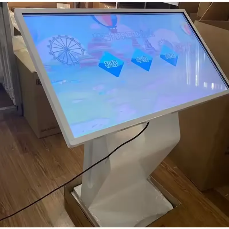 For Google map floor  Standing Interactive LCD TV Touch screen Kiosk With Camera Vertical self Service Checking Kiosk