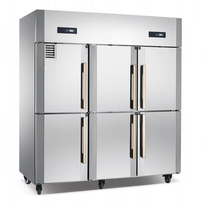 Good  price commercial 6 door stand top freezers refrigerators 400-1000L vertical chiller kitchen refrigeration equipment