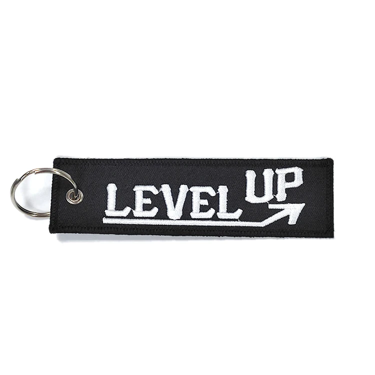 Custom Fabric Keychain Embroidered Logo Key Chain Tag Design Double-Side Embroidery Keychain