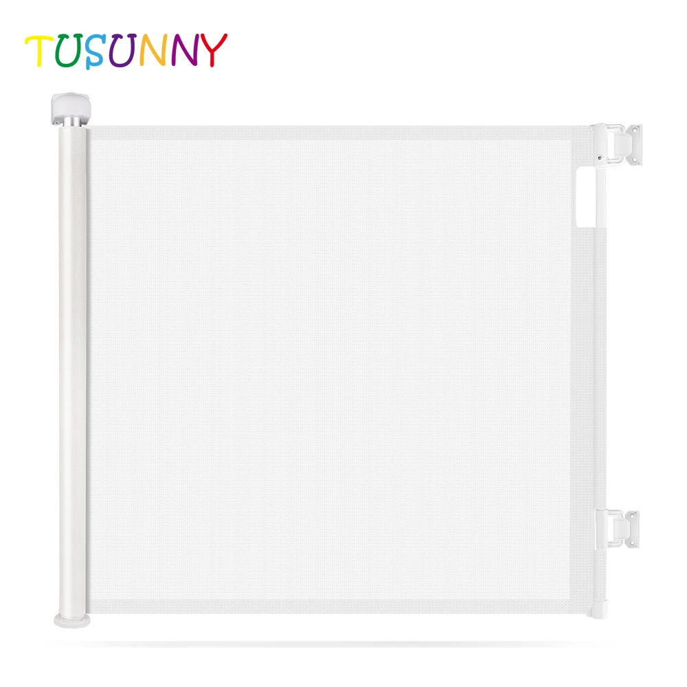 Baby Door Stair Guard Pet dog Retractable Safety Gate Portable Folding Safe Guard Infant Security Stair Gate