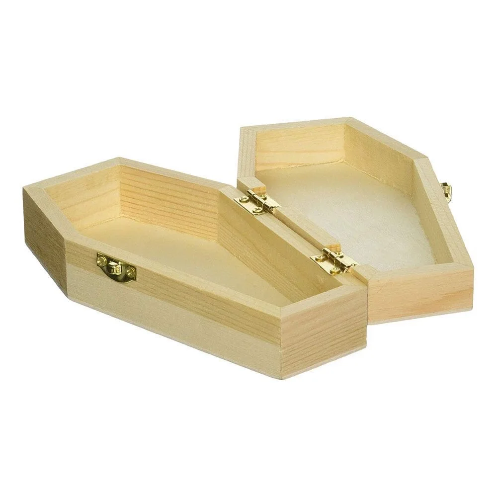 small wooden crafts coffin box mini wooden box