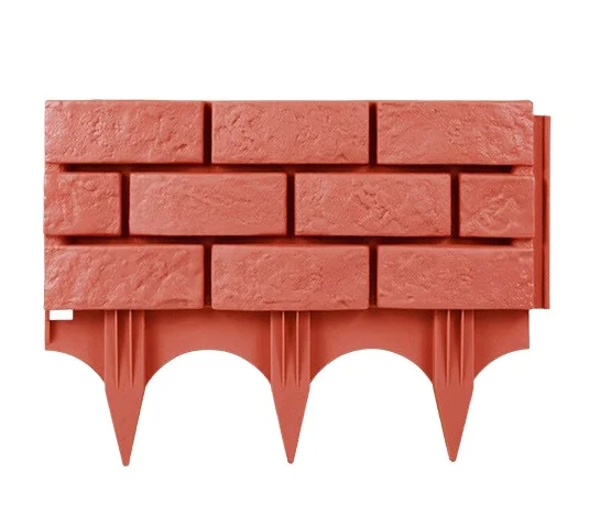 Factory Red Brick Effect Lawn Edging Durable Plastic Small Size Outdoor Garden Cheap Fence