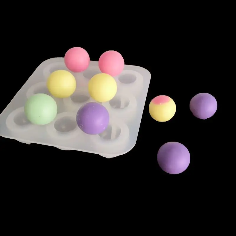 9 Cavity Round Ball Shape Transparent Silicone Ice Cube Mold DIY Epoxy Glue Beads Silicone Molds For Resin