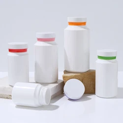 Mini Healthy Medical White PET Plastic Empty Vitamin Pill 275CC 200CC 150CC 120CC 80CC Capsule Bottle With Cap