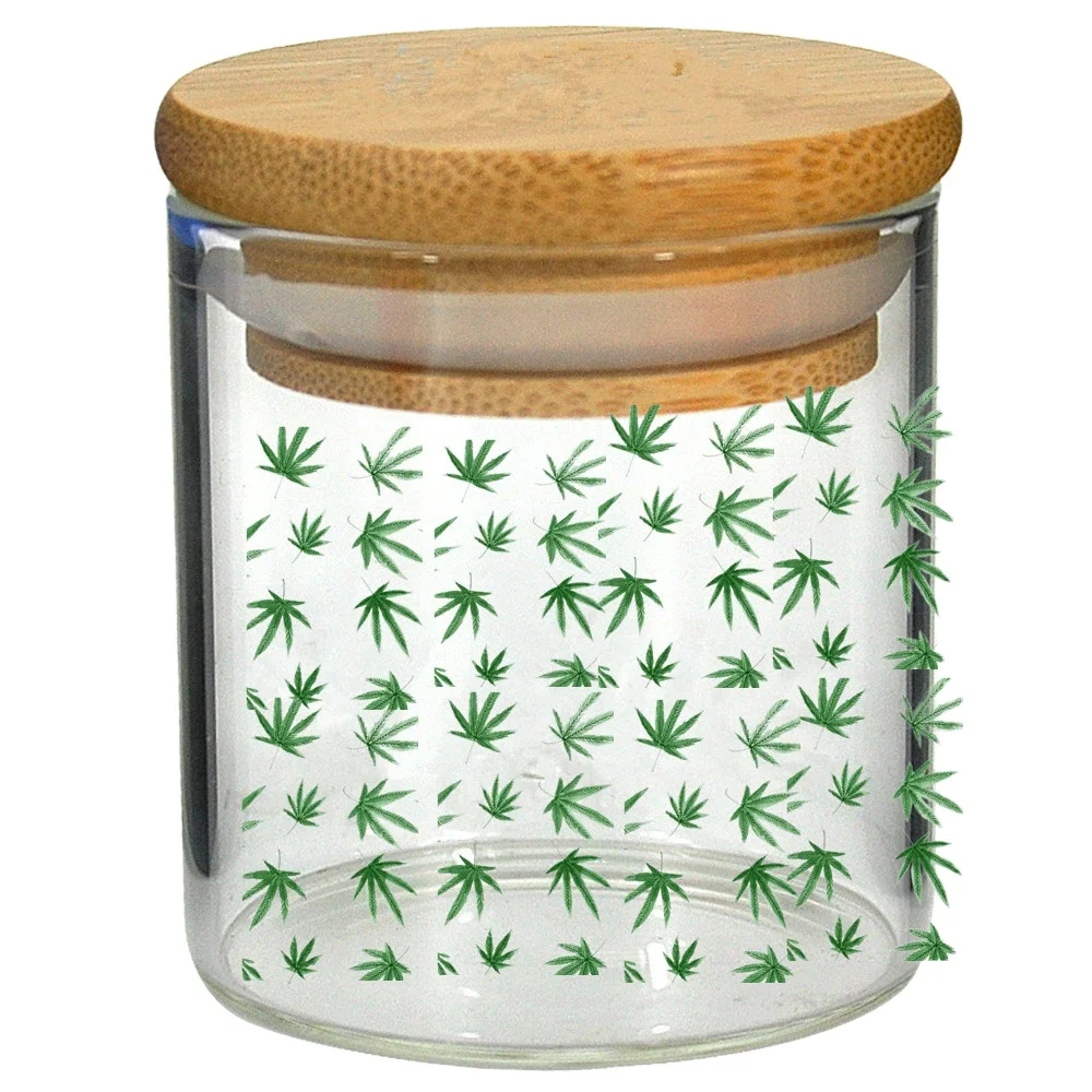 200ML Glass sealed jar / tobacco storage / Bottles Jar Vacuum Glass Storage Jar With wood Cover Jars Seal Lids  Storage Seal