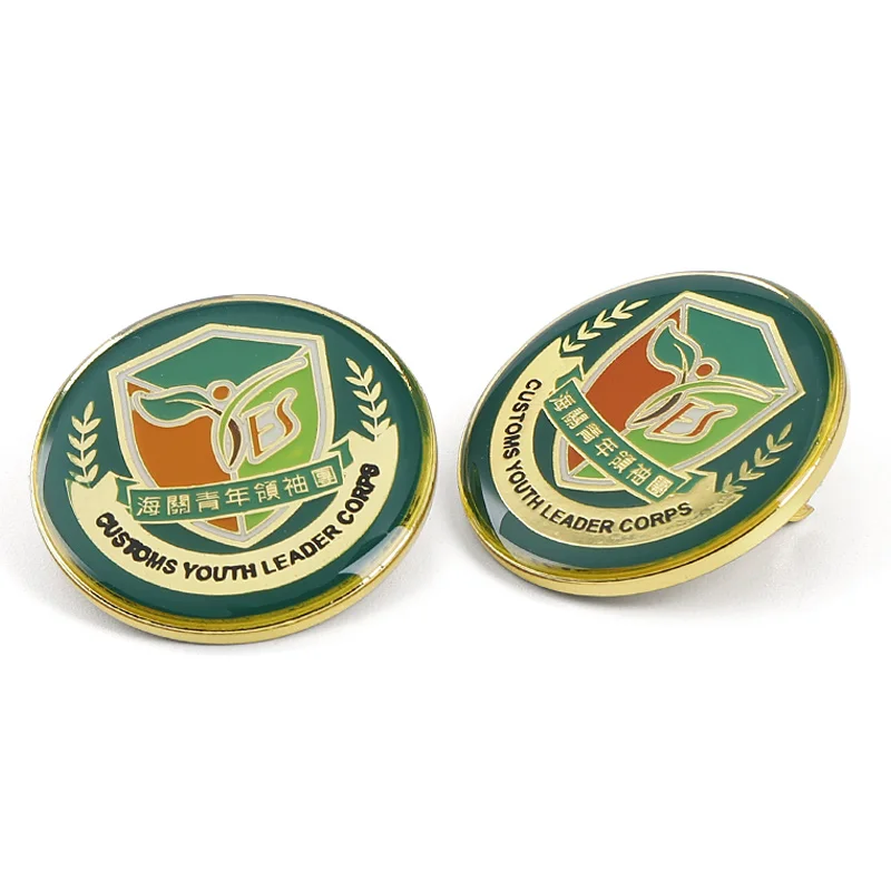 Custom Design Metal Crafts For Gift Resin Lapel Pin Badge Epoxy Company School Pin For Souvenir