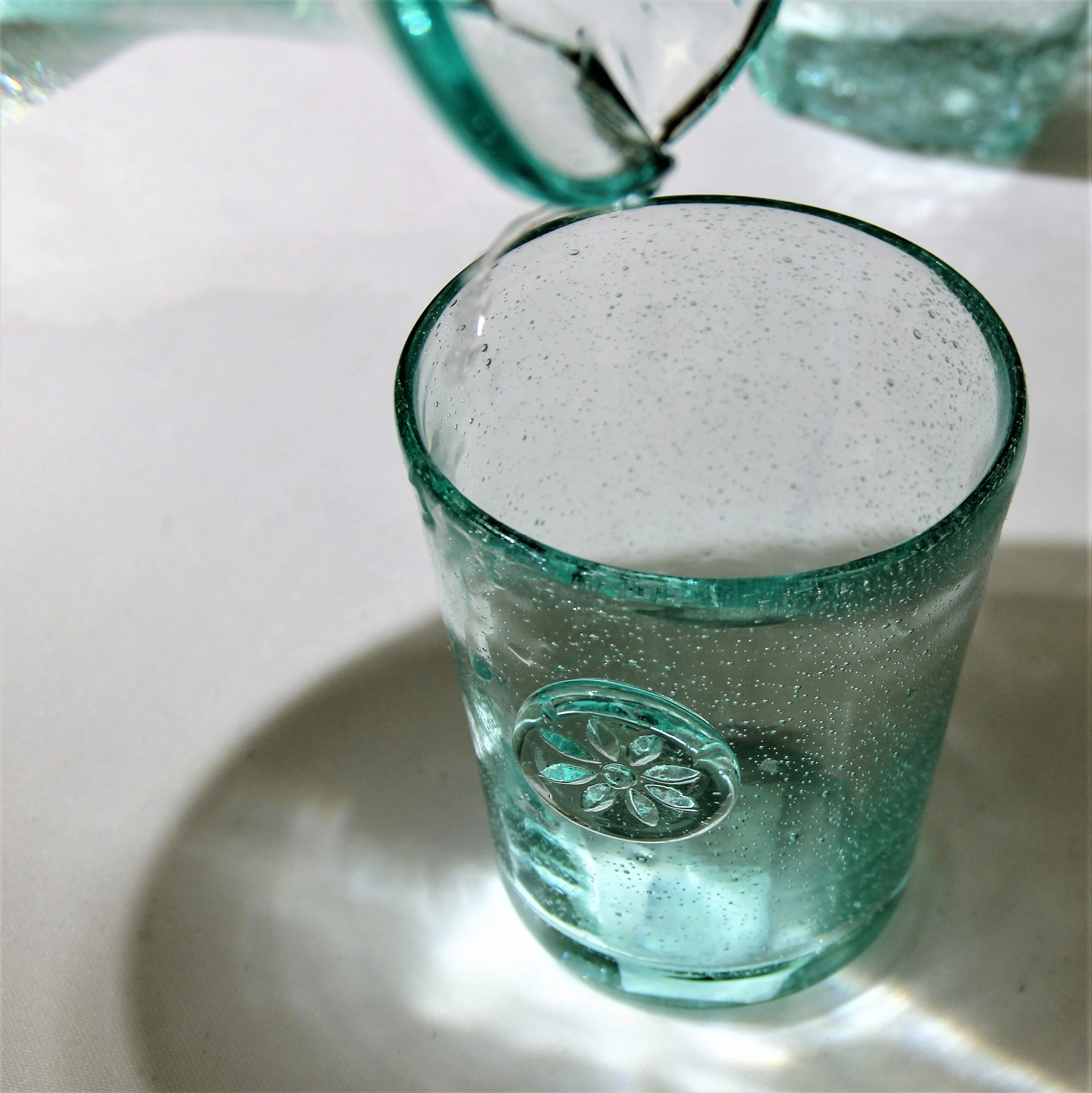 recycled transparent coffee glass mugs coffee cups latte glass dof with badge  crystal glass