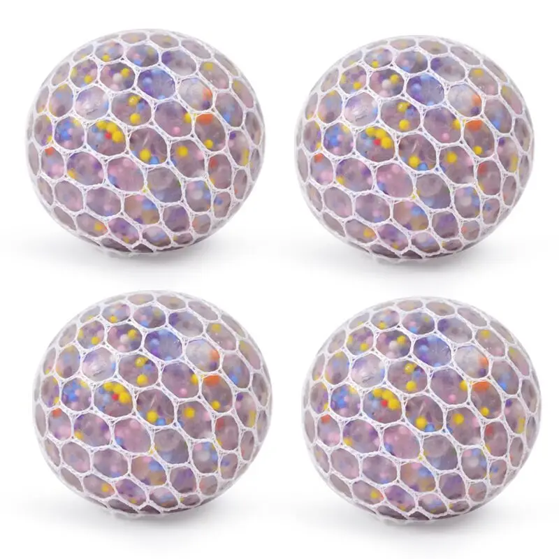 Anti-Stress Squishy Balls Pressure Relief Vent Ball Colorful Squeeze Grape Balls, Sensory Toy Filled with Water Beads