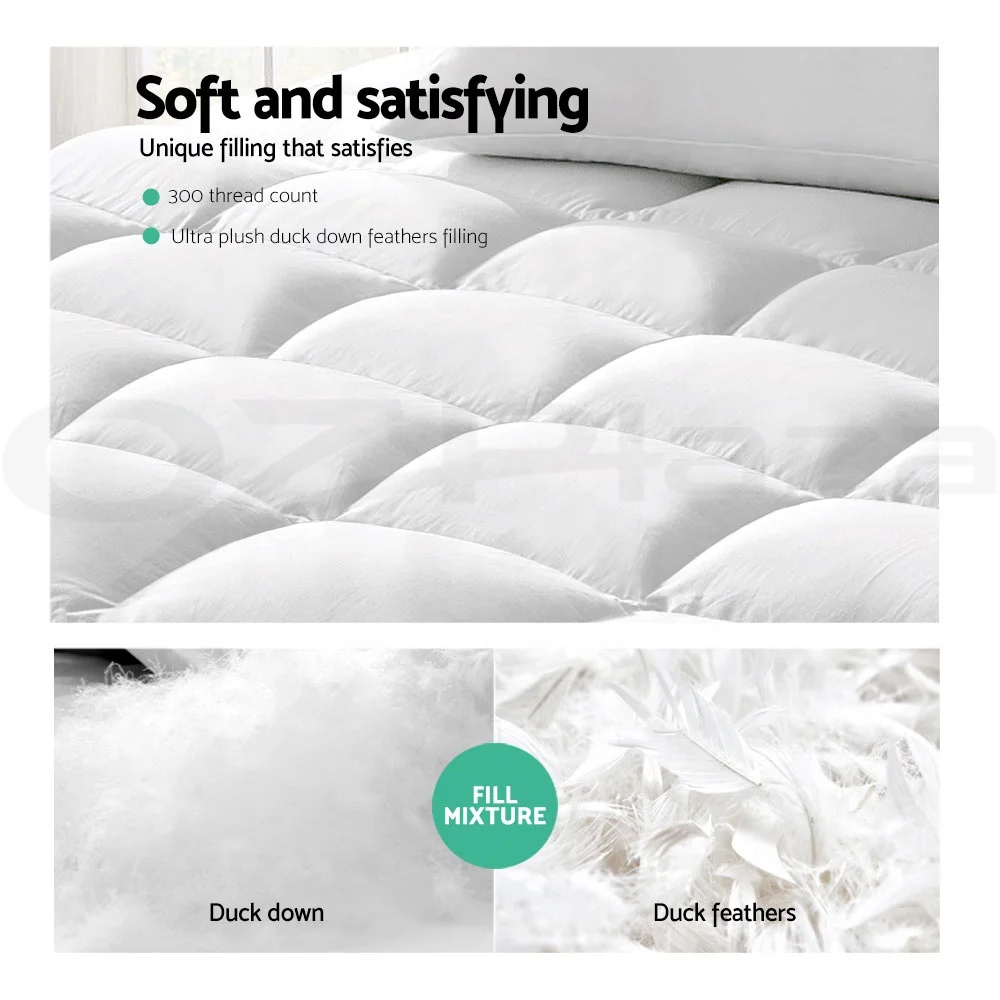 Ready to ship full king queen size  white goose down mattress topper for home  hotel using