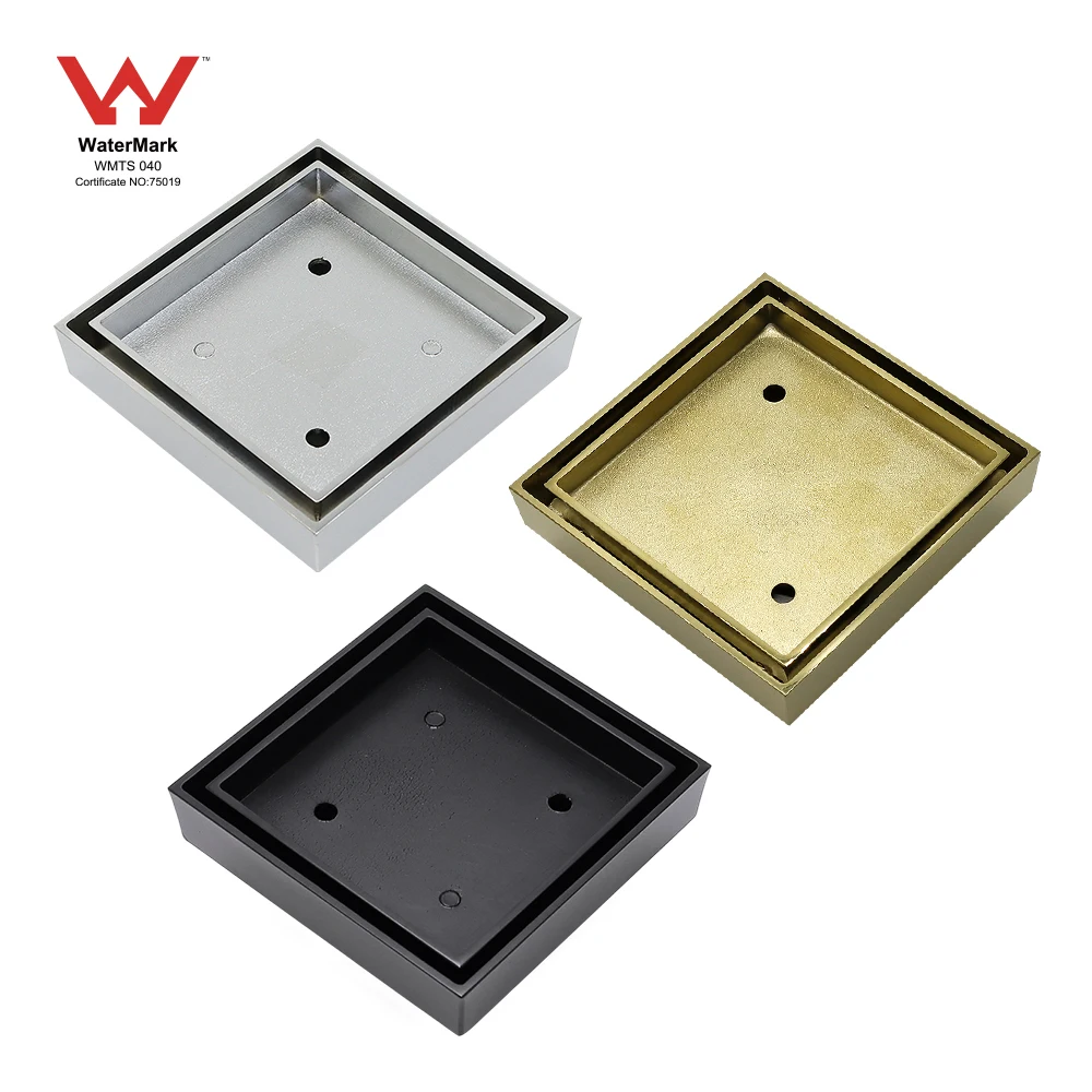 115*115mm 630g High Quality Bathroom Square Tile Insert Shower Room Brass Floor Drain