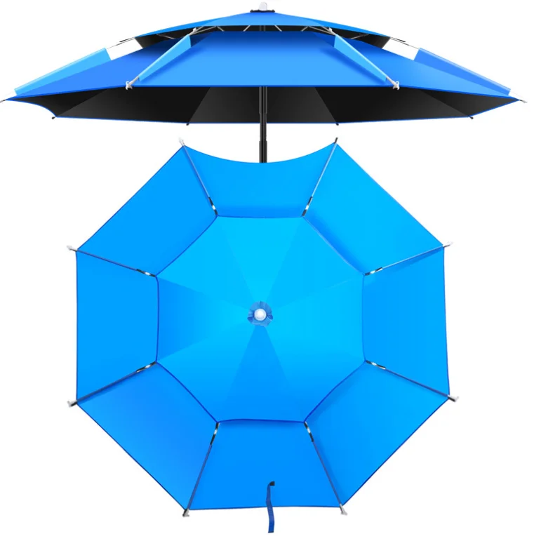 MDHW-5  Double Layer Vinyl Coated Fabric Sun Proof Anti UV Waterproof Rain Hat Outdoor Paraguas  Sombrillas Fishing Umbrellas