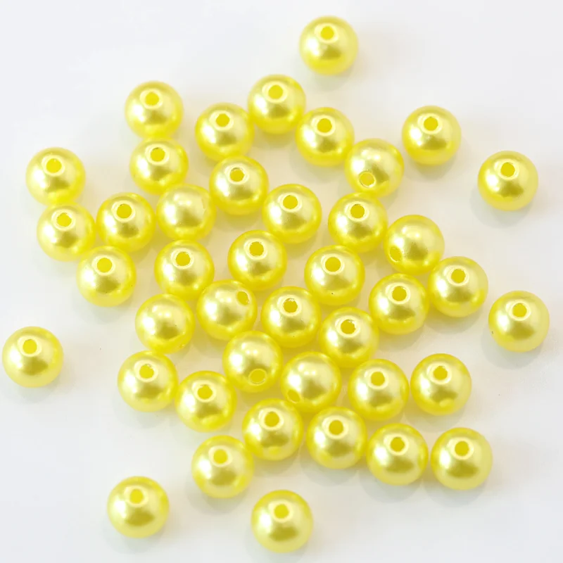 
Best Selling Sapphire ABS Plastic Loose Round Sewing Pearls Large Hole Pearl 