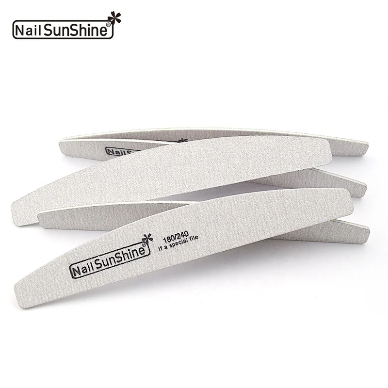 
Custom logo disposable half moon wood sanding nail file zebra gray emery board 2 side abrasive emery files nail 