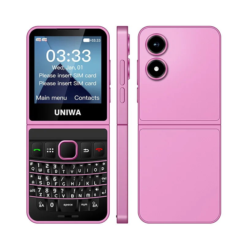 UNIWA Pocket 2 Dual SIM-карты слот 5 дюймов экран 4G LTE T9 клавиатура оптом OEM U-образный шарнир складной мобильный телефон