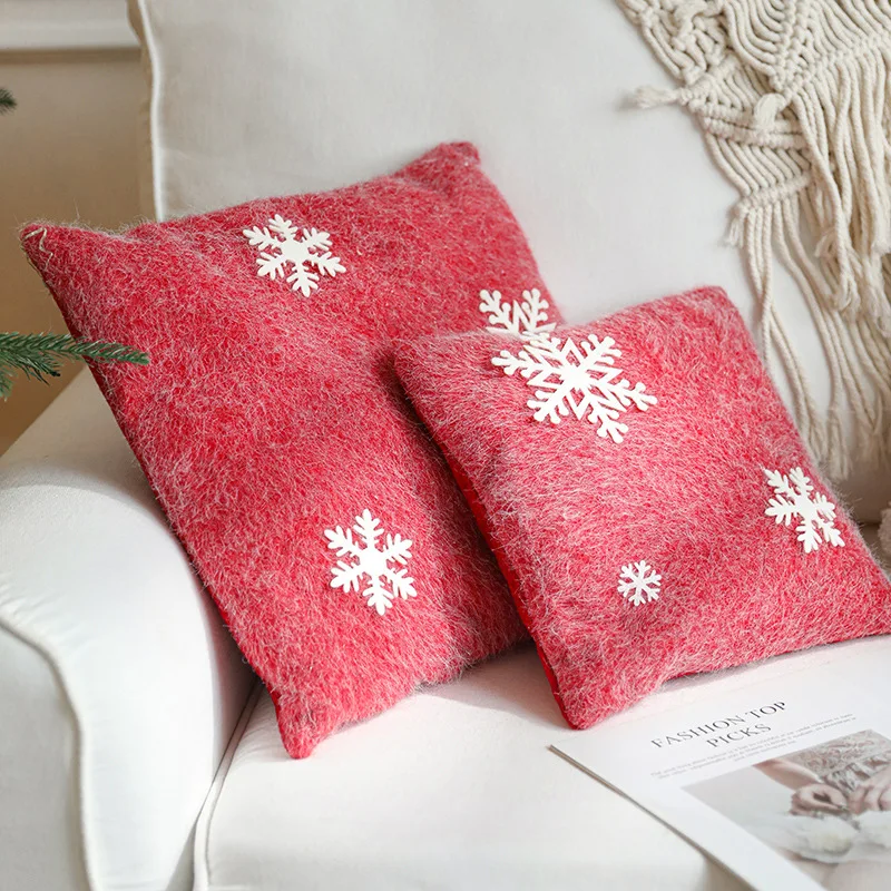 Christmas Pillow 28CM christmas red pillows Xmas Winter Holiday Cushion Decor snowflake christmas pillows for couch