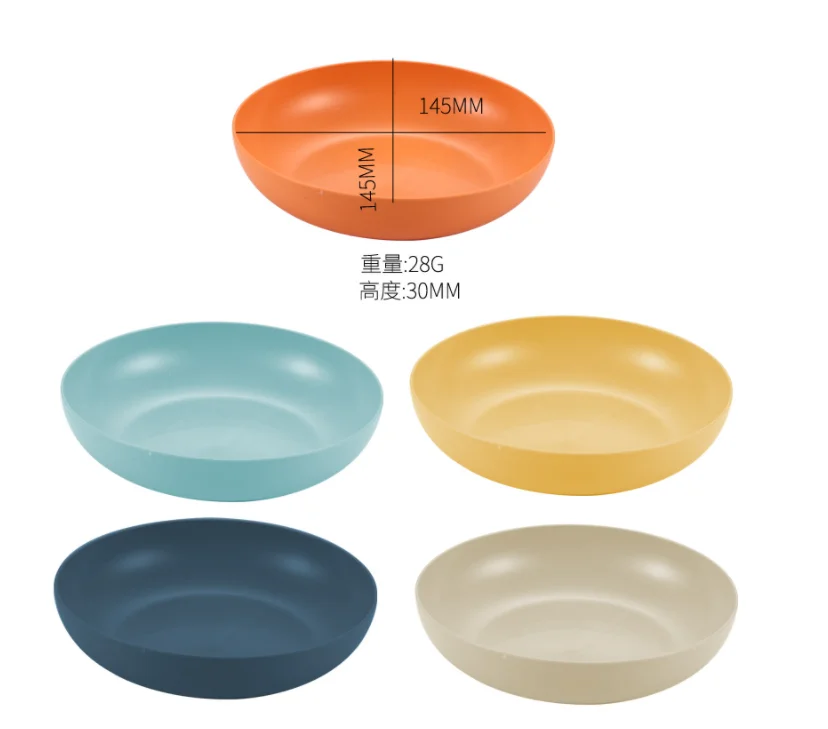 15cm Microwave Heat Resistant Reusable Wheat Straw Plates Dish Plates Saucer for picnic fruit candy snack food
